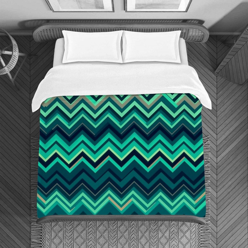 Delmonta Jadien Polyester Chevron / Zig Zag Duvet Cover, Queen Duvet Cover