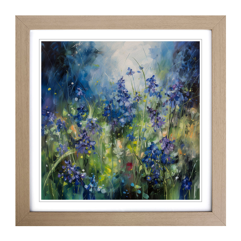 Bluebell Expressionism - Framed Print, Oak
