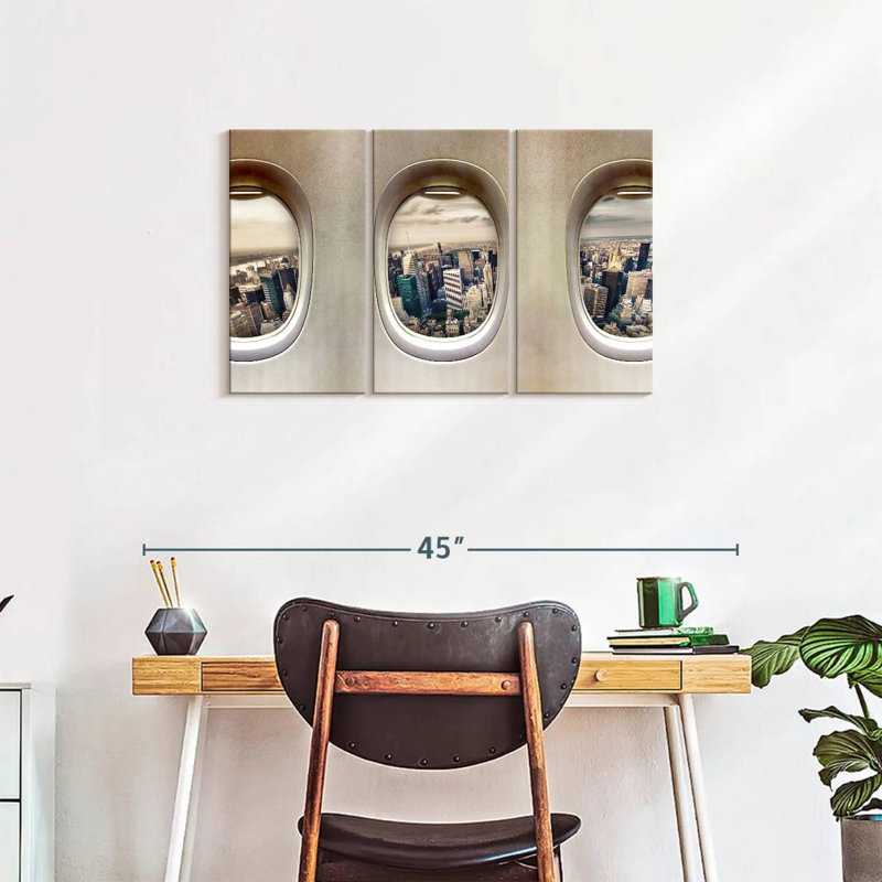 Ensemble de 3 fenêtres sur toile, H 20 po x l 33 po x P 1,25 po