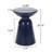 Chic Outdoor Metal Side Table In Navy, 14.78"w X 14.78"d 20.77"h, Iron Frame, No Assembly Required Modern Table, Navy Blue Finish, Stable Pedestal,