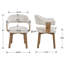 Chaise d'appoint moderne avec pieds et accoudoirs en bois massif, chaise d'appoint rembourrée à dossier courbé-584305458