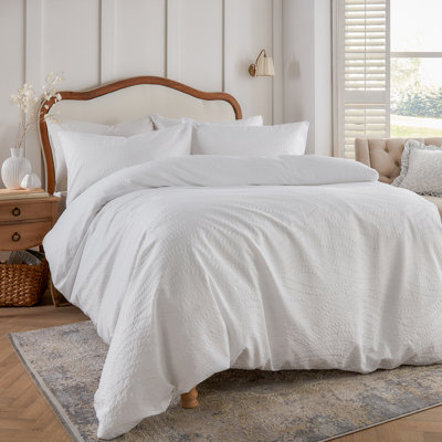 Georgia Cotton Blend No Pattern Duvet Cover Set with Pillowcases