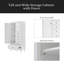 Armoire de rangement haute et large avec portes pour salle de bain / bureau / salon / intérieur, quatre tiroirs de différentes tailles, tablettes réglables, blanc
