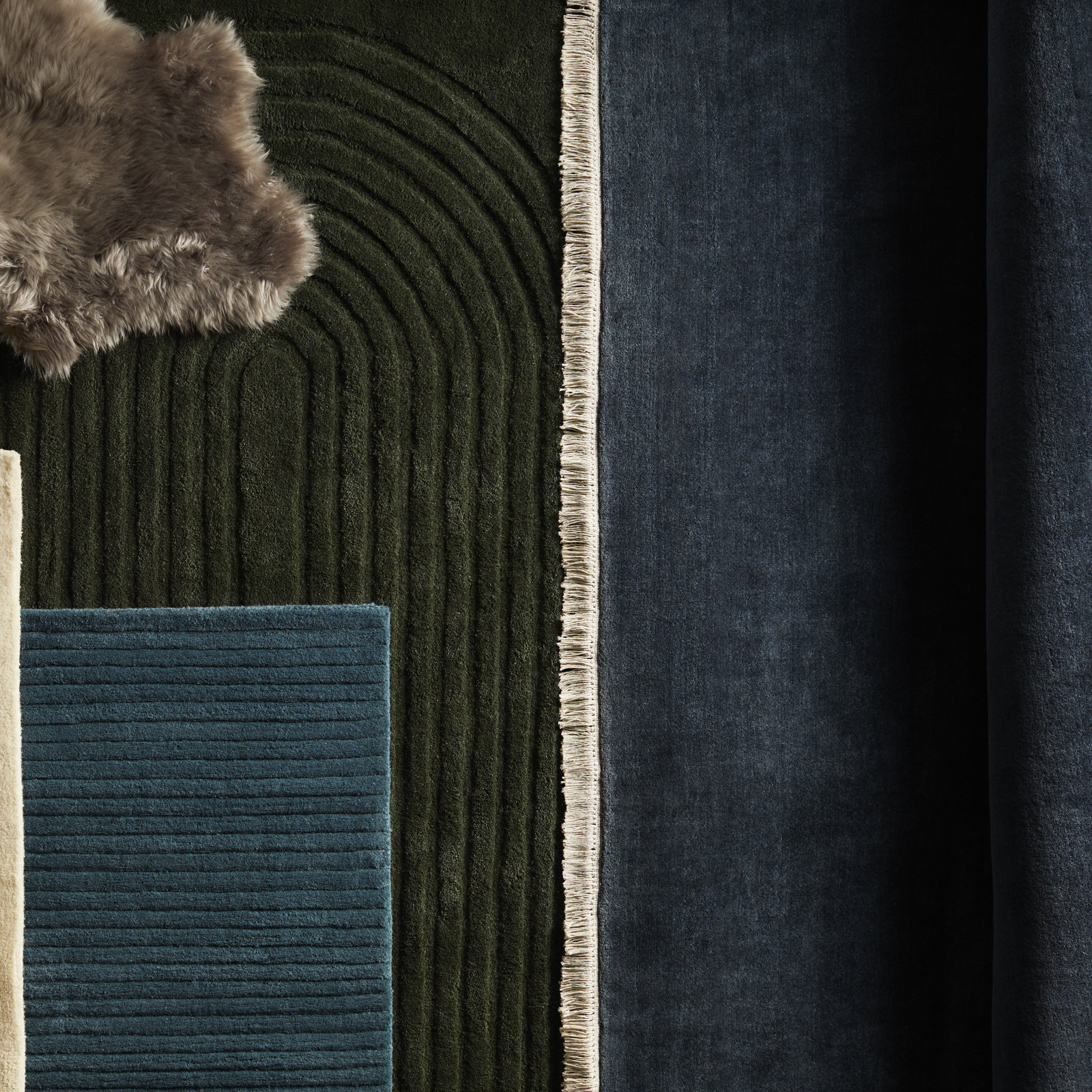 Clio Hand-Loomed Cream Wool Rug, Rectangle 5' x 7'6"