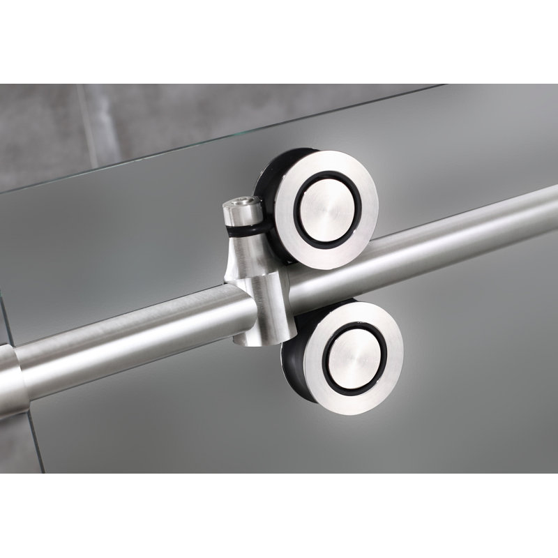 Porte de douche coulissante simple sans cadre H 77,5 "Langham, Acier inoxydable, Gauche