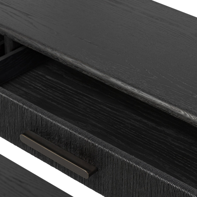Rosenell 78 in. Solid Wood Console Table, Black