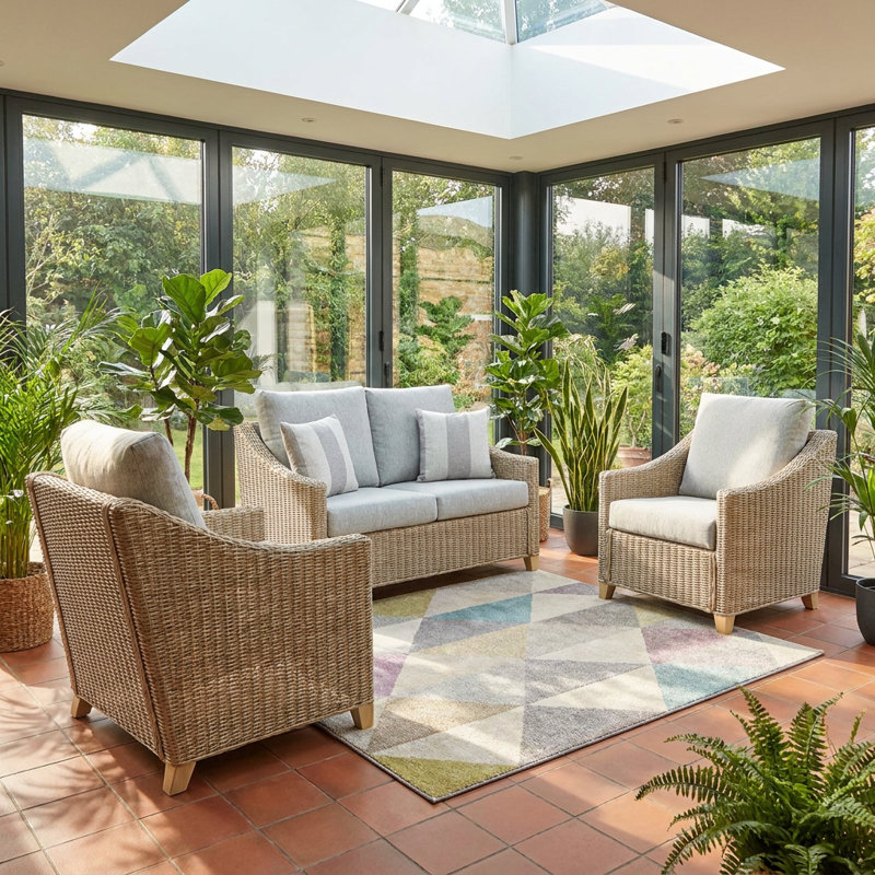 June 3 Piece Conservatory Sofa Set