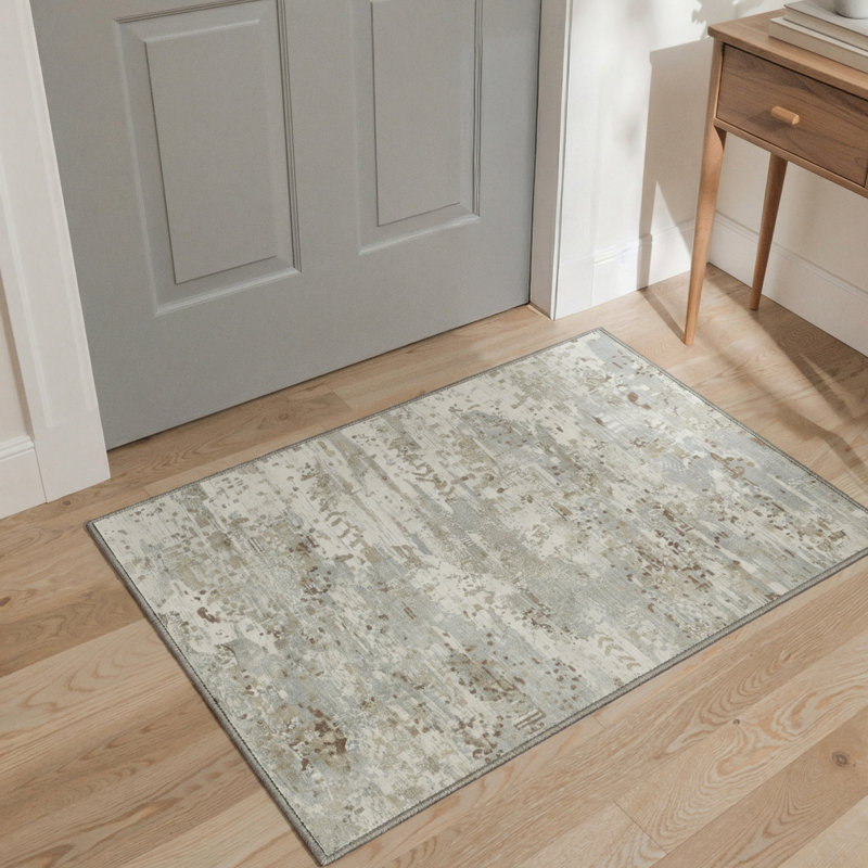 Tapis d'intérieur moderne beige / brun Vesper, Rectangle 6 pi x 9 pi
