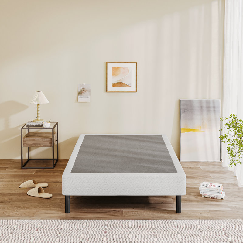 14" High Legs Included Metal Box Spring With Frabric Cover, Sturdy Mattress Foundation, Easy Assembly, Twin XL