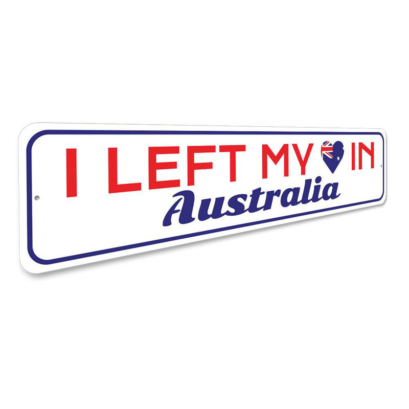 Signe de l'Australie «Love» en aluminium, H 4 po x l 18 po x P 0,04 po