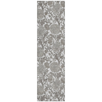 Washable Floral Indoor / Outdoor Rug