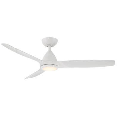 Skylark 3 - Blade Indoor/Outdoor Smart Ceiling Fan with Adjustable CCT 2700K-3000K-4000K-5000K LED Light Kit and Remote Control Included, Works With Alexa and iOS or Android App