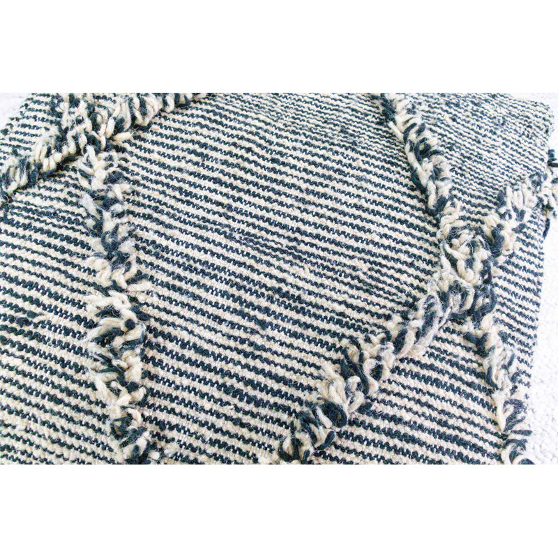 Mozona Poufs Pouf, Black Wool