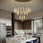 34-light Long Gold Chandeliers For High Ceilings, Large Raindrop Chandelier