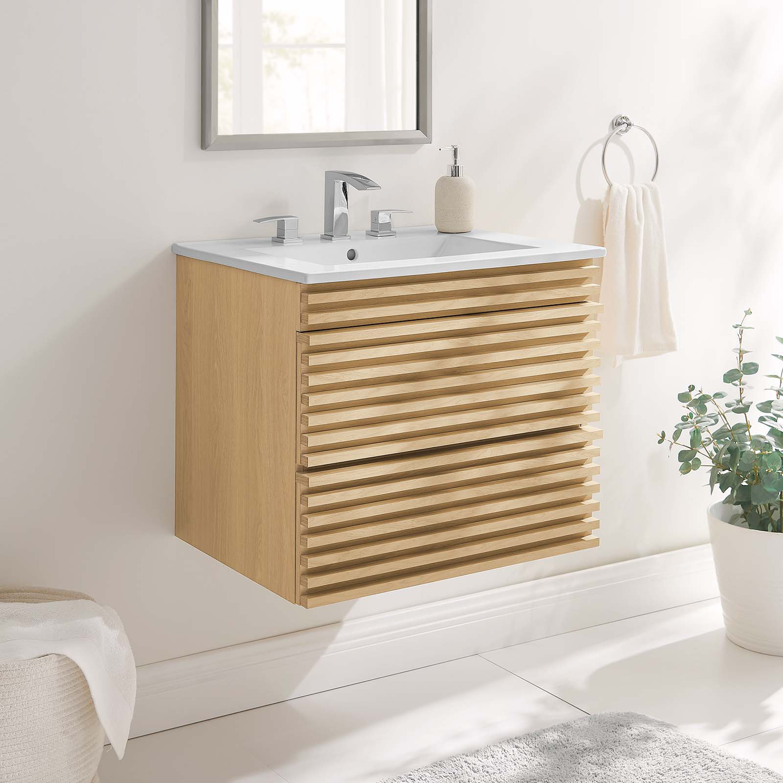 Trio Supply House Modway Render 24" Wall-Mount Bathroom Vanity ...