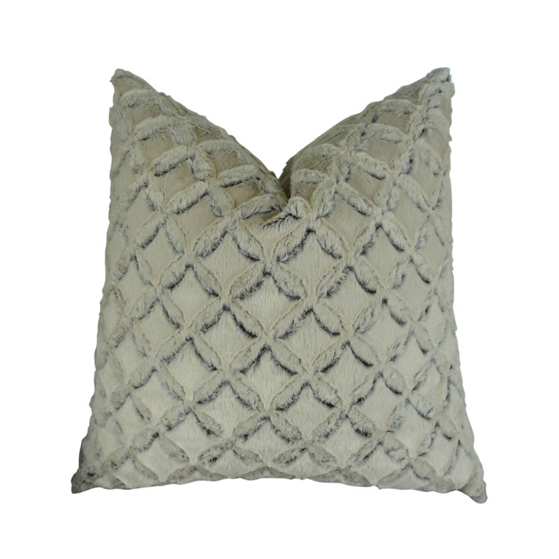 Housse de coussin designer Thomas Collection® ivoire beige Minky Cuddle, Carré 22 po
