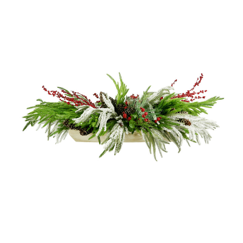 Evergreen Holiday Centerpiece With Berries