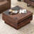 Latitude Run® Living Room Table Sets Of 4, 106 Inch TV Stand, 1 Square Coffee Table With Tempered Glass Top, 2 End Table With Drawers For Living Room, Entertainment Centre, Console Table