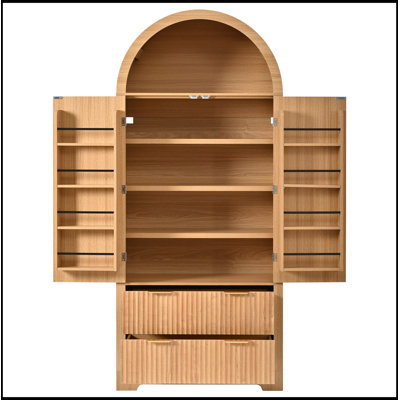 Cuisine arquée avec 2 tiroirs et 8 tablettes de porte réglables