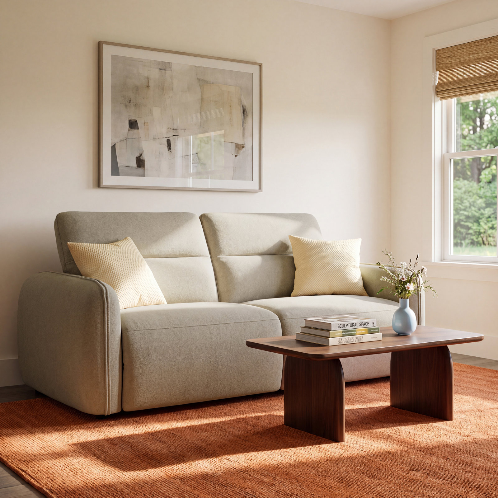 Bayne 87" Linen Reclining Sofa, Elite Sand Chenille