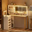 Coiffeuse avec miroir et lumières, coiffeuse de coin en L