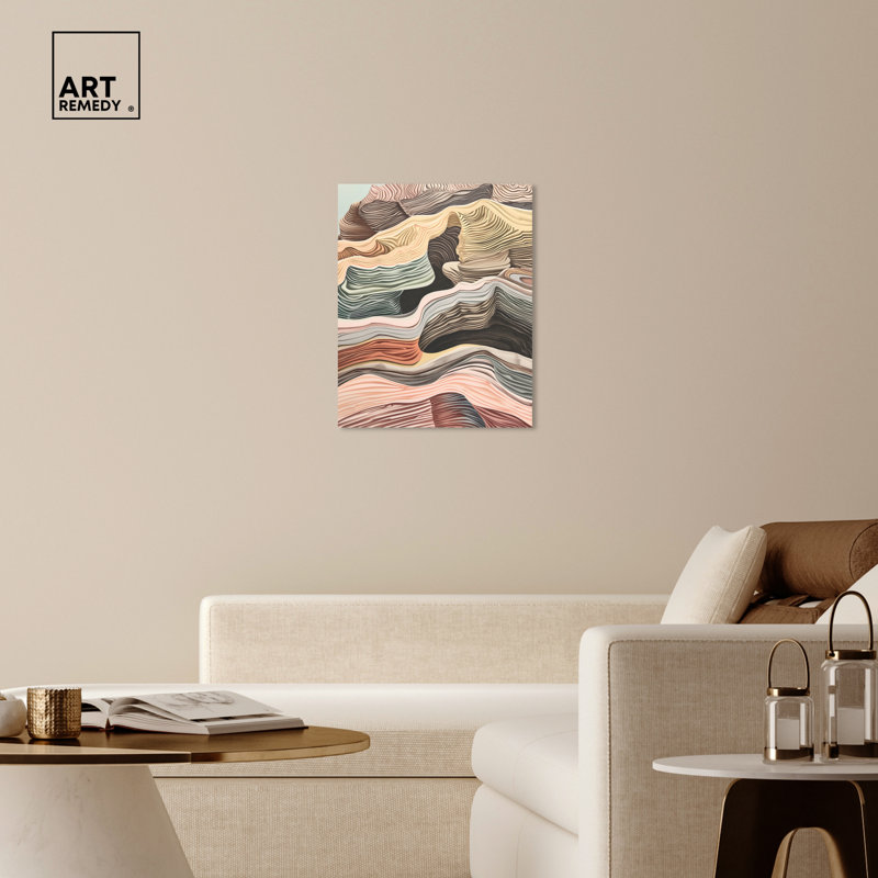 Coyote Tan and Multicolor Abstract Canvas Wall Art, 24" x 30"