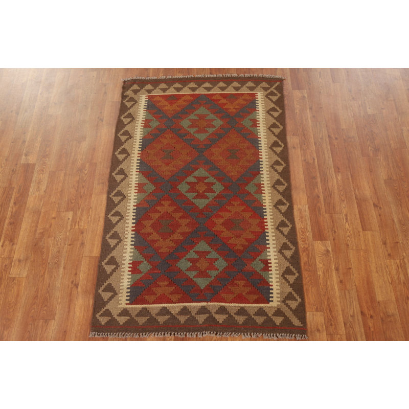 Handmade Wool Kilim Reversible Wool Rug 3x5