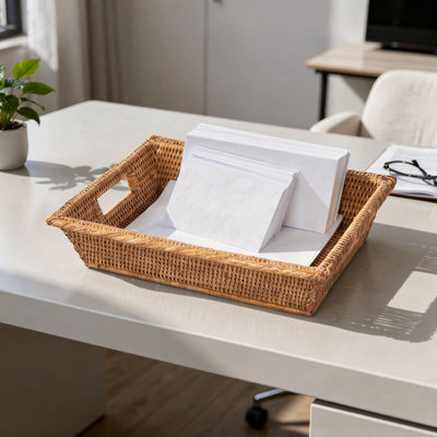 Bayou Breeze - Bureau de bureau polyvalent en rotin La Jolla, cuisine, plateau d'armoire, grand