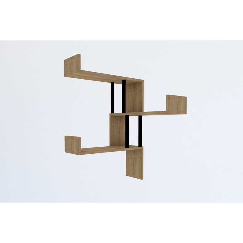 Modern Wall Shelf, Sapphire Oak, 41.3 x 23.6 x 7.9 inches | 100% Melamine Coated Particle Board, Thickness: 0.7 inches | Stylish & Functional Storage Solution for Home or Office, Easy Wall Installation