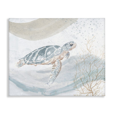 Tortue, art mural sur toile de style aquarelle par Patricia Pinto