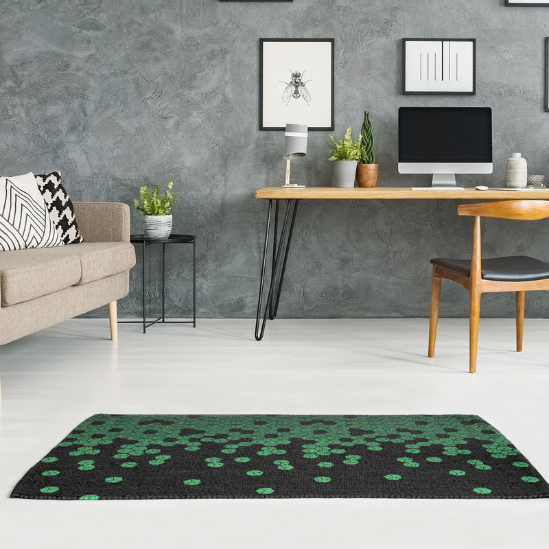 Tapis de fond à cubes noir culbuté, Rectangle 2 pi x 3 pi