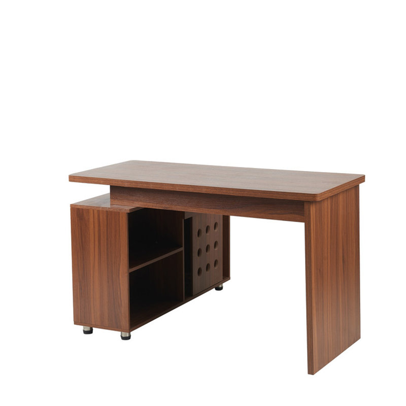 55.1''L, Home Office L-Shaped Versatile Desk Height Adjustable Extendable Desk with Storage Drawers and Cabinet, Walnut