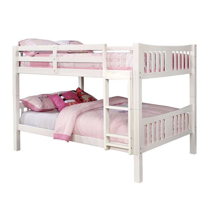 Lit simple superposé au dessus d'un lit simple transitionnel de 13 pièces Lattes sur le dessus et le dessous, joint de sécurité à glissières, matelas de lit gigogne qui n'est pas dans la finition de style énuméré, fabrication en bois massif, spécial