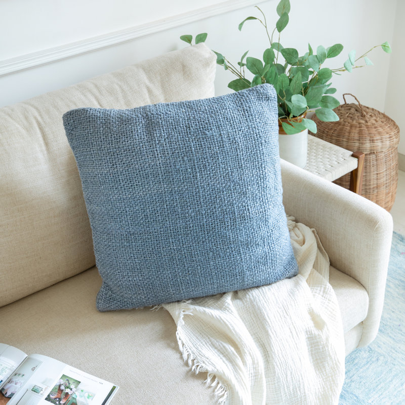 Coussin décoratif en coton de couleur unie 20 "