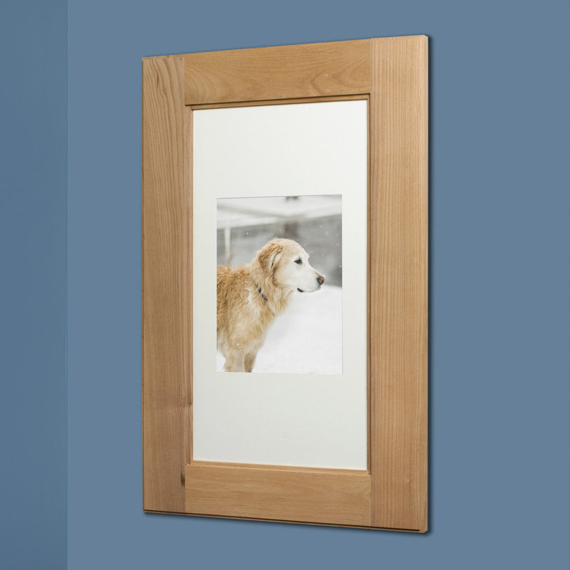 Recessed Picture Frame Door Medicine Cabinet with 3 Adjustable Shelves, Shaker White