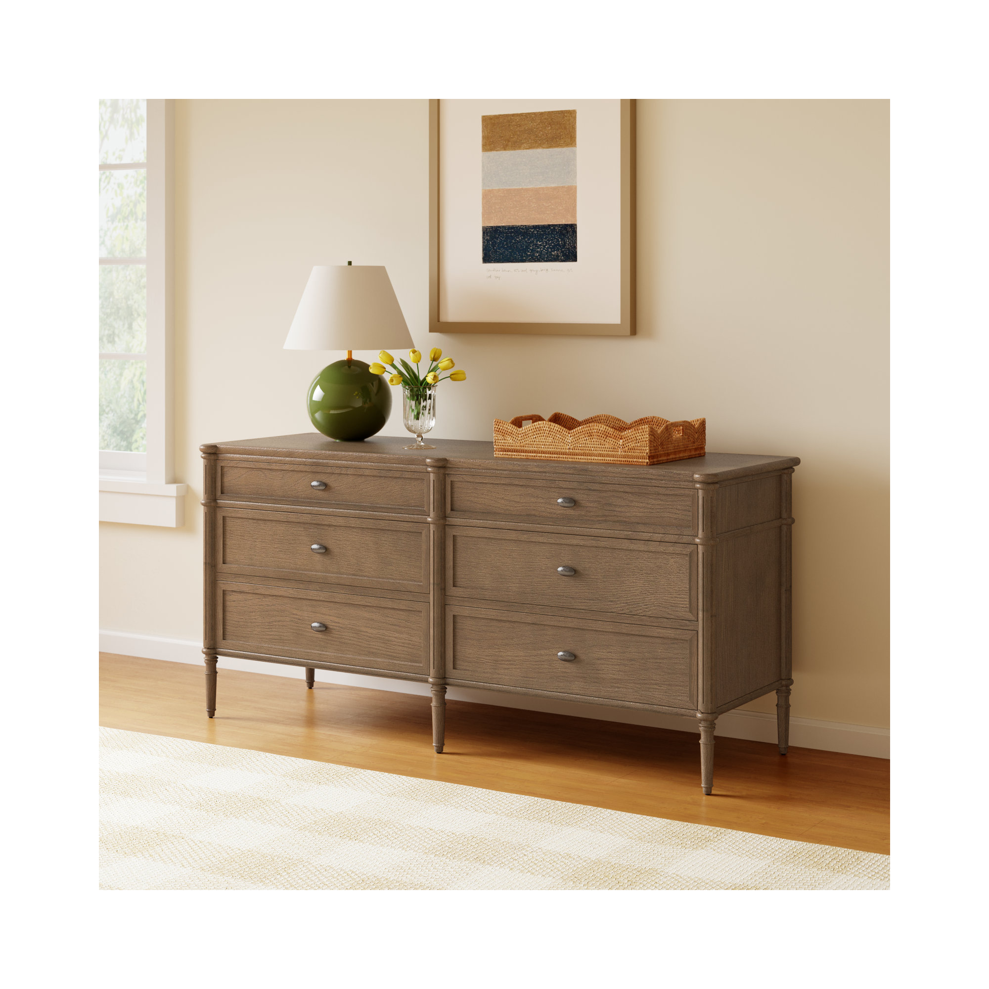 Susie 6 - Drawer Dresser, Toasted Oak