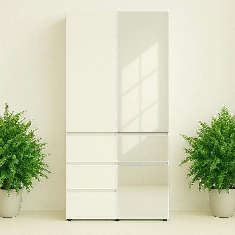 Elise Modular Wood Closet System With Mirror