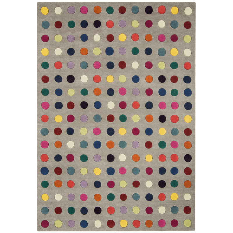 Agathon Spotty Hand Tufted Wool Grey Multi Rug, Rectangle 120 x 170cm