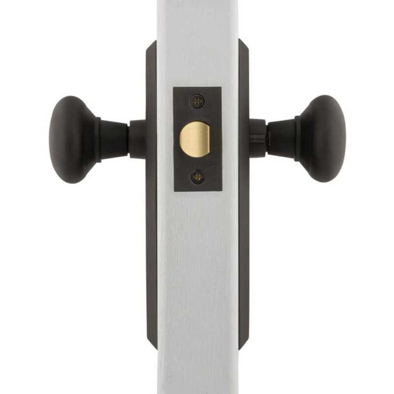 New York Plate with New York Door Knob, Oil-Rubbed Bronze, 2-3/8"