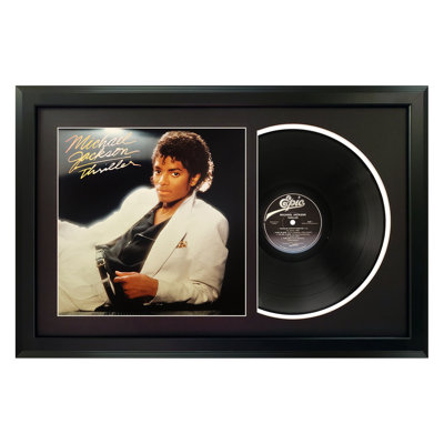 Michael Jackson "Thriller" Framed Vinyl Record Wall Art, LP Album Cover Display, Music Memorabilia Decor, Unique Gift for Vinyl Lovers