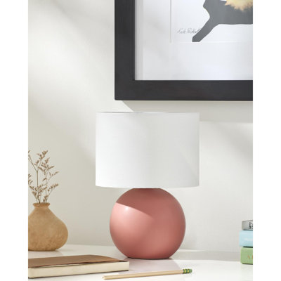 Ceramic Table Lamp with Linen Drum Shade