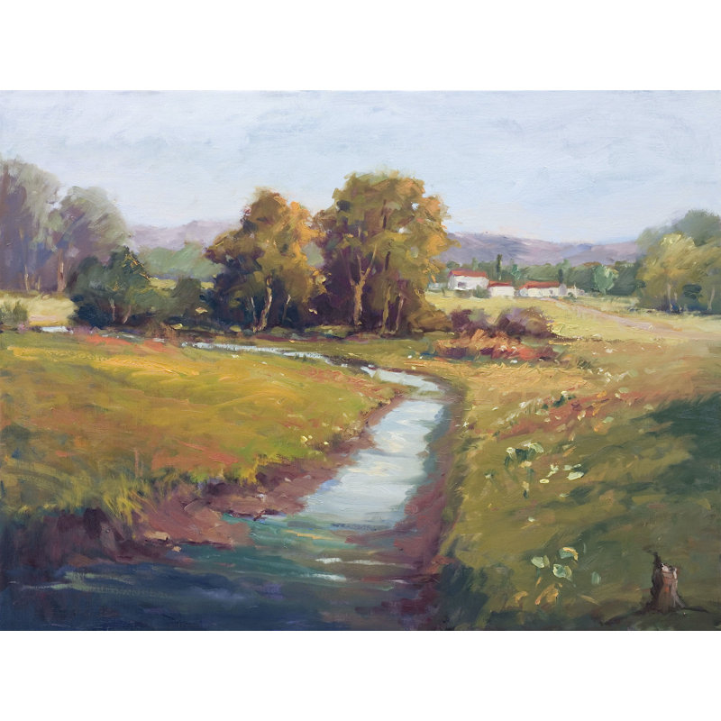 Fleurs le long du ruisseau par John Beard - reproduction d'art sur toile tendue avec châssis