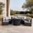 Areefa 9-Piece Wicker Outdoor Conversation Set with Fire Pit Table