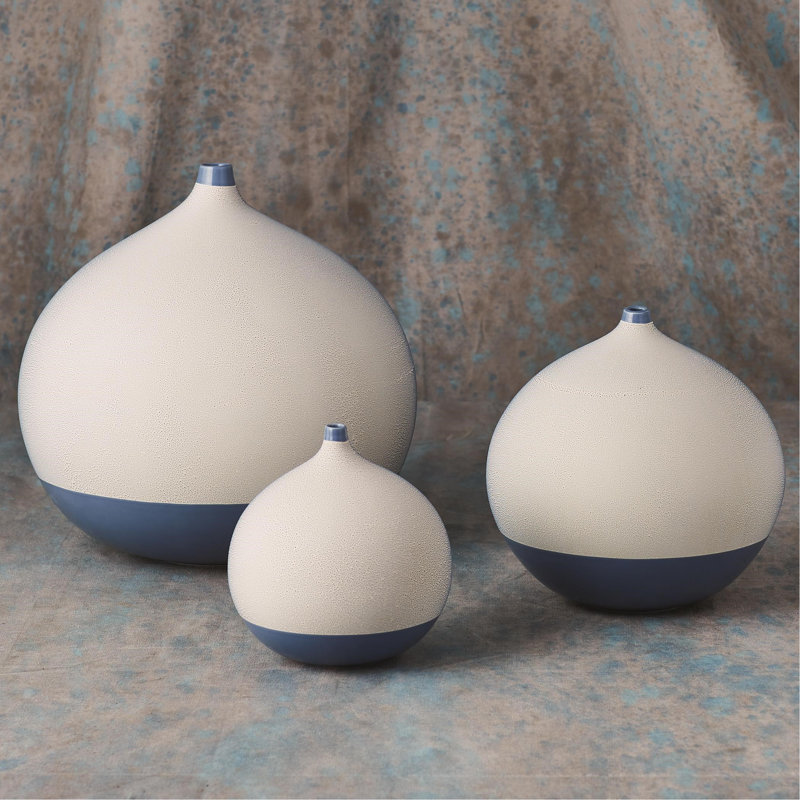Pixelated Ball Vase, Blue, 14"H x 15"W x 15"D
