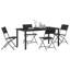  5 Piece Garden Dining Set Black PVC-coated polyester And Steel