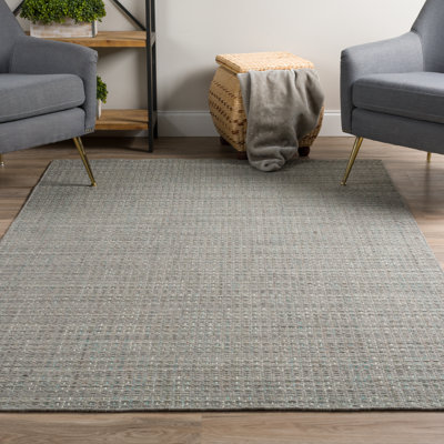 Tapis gris en laine touffeté à la main Fyffe
