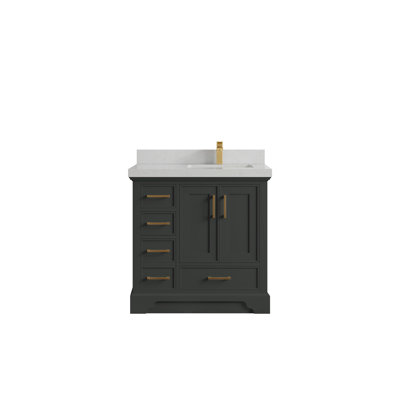 Jimmi 36'' Single Bathroom Vanity with Quartz Top