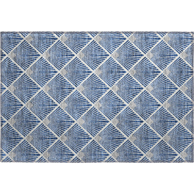 Premium Machine Washable Prisco Navy Rug