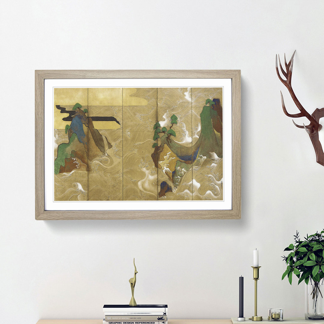 The Waves at Matsushima by Tawaraya Sotatsu - Picture Frame Painting Print