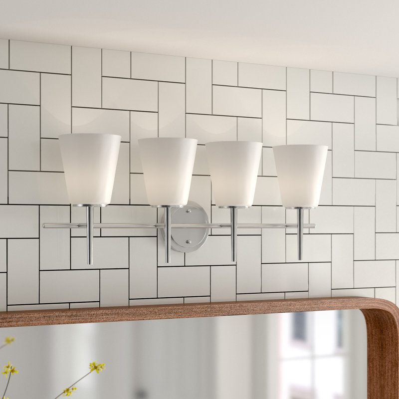 Erlandson 4 - Light Dimmable Vanity Light, Satin Brass, 100W A19 Medium